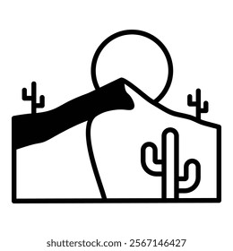 Sand Dunes Icon Element For Design