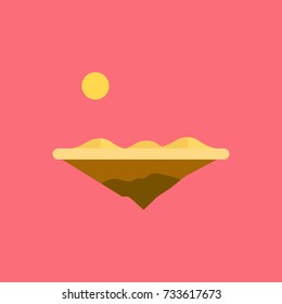 Sand dunes scene vector in red background