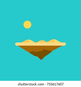 Sand dunes scene vector in turquoise background