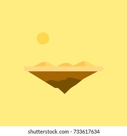Sand dunes scene vector in yellow background