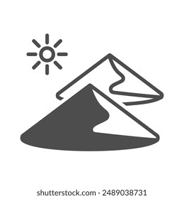 Dunas de arena Vector aislado icono. Signo de Naturaleza. Símbolo gráfico para viajes y turismo Sitio web y App diseño, logotipo, App, UI