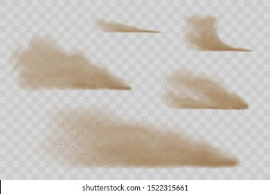 Sand Dust Clouds On Transparent Background