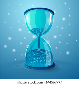 Sand falling on blue color theme and miracle