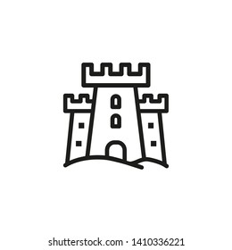 Sand fortress line icon. Castle, destination, famous place. Sand castles concept. Vector illustration can be used for topics like vacation, architecture, travel