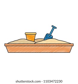 sand game park with shovel and bucket