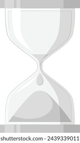 Sand Glass. 3D render of a Classic
Hourglass. time measurement instrument
ancient, black and white colour. Simple and
elegant sand-glass timer. Sand clock icon
3d illustration
