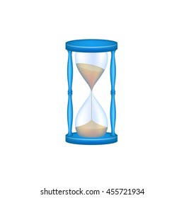 Sand glass in blue design and blue glass