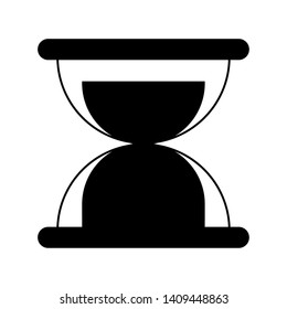 sand glass clock cartoon vector illustration graphic design in black and white
