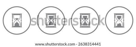 Sand Glass Clock Icons Set. Vector illustration . Sand watch line icon on white background. Hourglass logo flat design. High quality black style vector illustrator. 