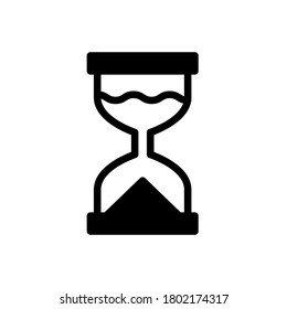 Sand-Glas-Uhr, Zeitmanagement, Symbol für schwarze Linie, Vektorgrafik