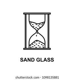 sand glass icon. Element of measuring instruments icon with name for mobile concept and web apps. Thin line sand glass icon can be used for web and mobile. Premium icon