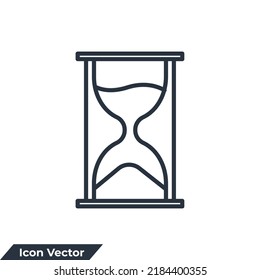 sand glass icon logo vector illustration. hourglass symbol template for graphic and web design collection