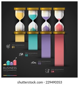 Sand glass Money And Financial Business Staircase Step Infographic Design Template