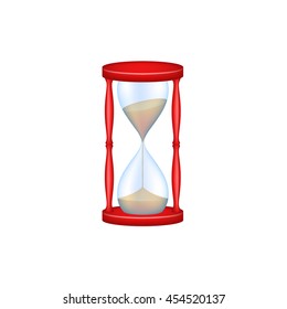Sand glass in red design and blue glass