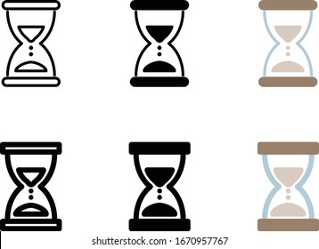 Sand-Glas-Zeitgeber-Web-Symbol auf Schwarz