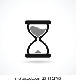 Sand glass vector icon. Illustration of hourglass icon on white background