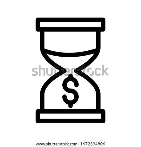 sand glass vector thin line icon 