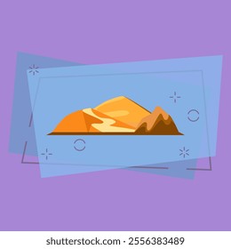 Sand hills vector illustration. Dune, dessert, rock. Mountains concept. Vector illustration can be used for topics like nature, landscape, geology