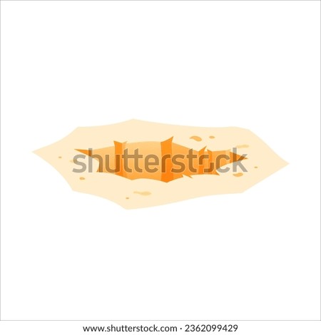 Sand hole. Vector cartoon illustration isolated on a white background.