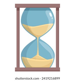 Sand hour clock icon cartoon vector. Dial image speed. Loading old day
