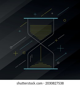 sand hour glass line illustration