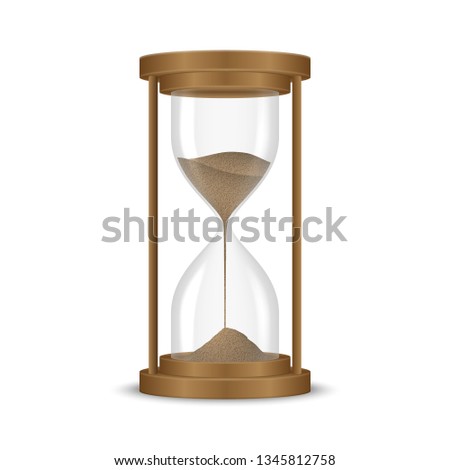 Sand hourglass clock isolated on white background.