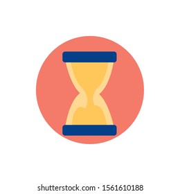 Diseño de cristal de arena, cristal de reloj de reloj de reloj de reloj y tema de reloj Ilustración vectorial