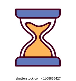 Sand hourglass design, Time timer clock glass countdown sandglass watch hour and deadline theme Vector illustration