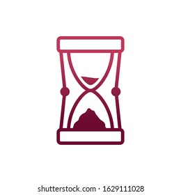 Sand hourglass design, Time timer clock glass countdown sandglass watch hour and deadline theme Vector illustration