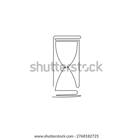 Sand hourglass timer continuous line art vector illustration