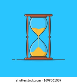 Sand Hourglass Vector Icon Illustration. Sandglass Icon. Sand Timer. Hourglass Clock