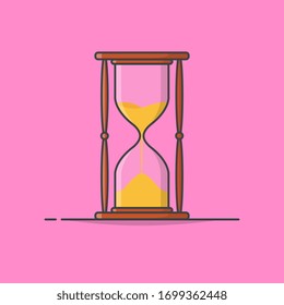 Sand Hourglass Vector Icon Illustration. Sandglass Icon. Sand Timer. Hourglass Clock