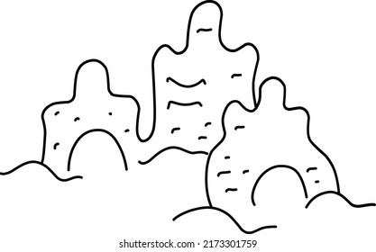 sand houses on a white background