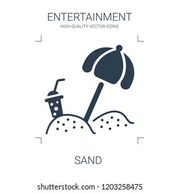 sand icon. high quality filled sand icon on white background. from entertainment collection flat trendy vector sand symbol. use for web and mobile