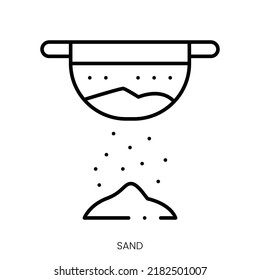 Sandsymbol. Lineares Zeichen einzeln auf weißem Hintergrund. Vektorgrafik