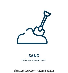 Sand icon. Linear vector illustration from construction line craft collection. Outline sand icon vector. Thin line symbol for use on web and mobile apps, logo, print media.