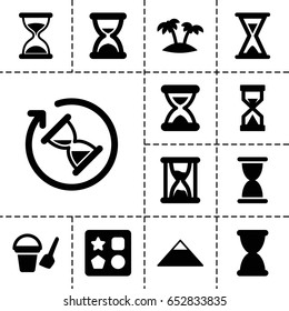 Sand icon. set of 13 filled sandicons such as pyramid, bucket toy for beach, from toy for beach, hourglass