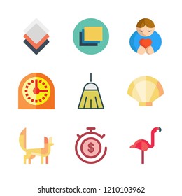 sand icon set. vector set about layers, hugh, fennec and clam icons set.