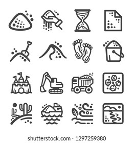 sand icon set,vector and illustration