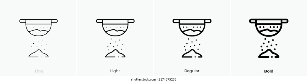 sand icon. Thin, Light Regular And Bold style design isolated on white background