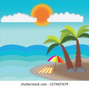 sand island and sea  vector