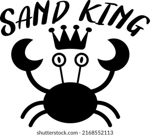 Sand King Crab. Summer design.