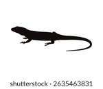 Sand lizard silhouette vector flat illustration design.