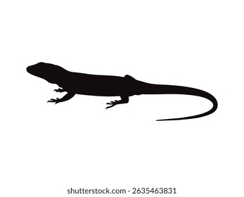 Projeto de ilustração plana do vetor da silhueta do lagarto da areia.