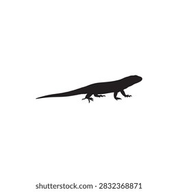 Sand lizard silhouette vector flat illustration design.