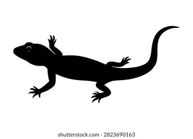 Sand lizard silhouette vector illustration