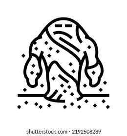 sand monster line icon vector. sand monster sign. isolated contour symbol black illustration