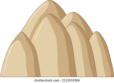 Sand mountain in cartoon style  illustration
