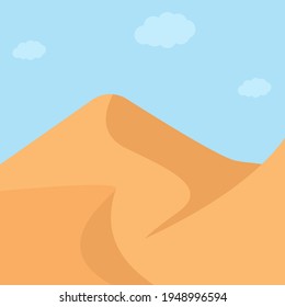 Sand mountain, illustration, vector on white background.