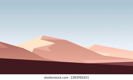 sand mountains landscape view in simple design